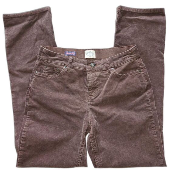 St. John's Bay Brown Straight Leg Corduroy Pants Sz 8 - Picture 1 of 6